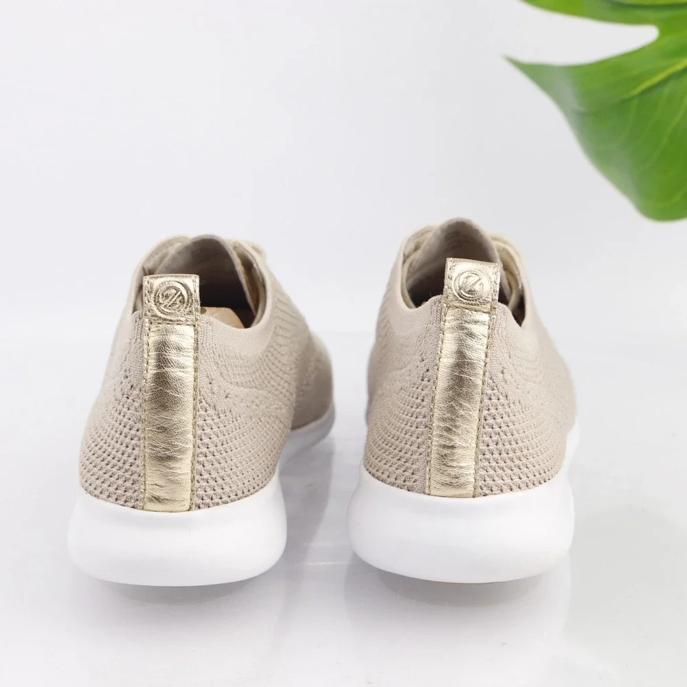 Cole Haan Womens 2.Zerogrand Oxford Shoes Size 11 Tan Knit Wingtip Sneaker Comfy
